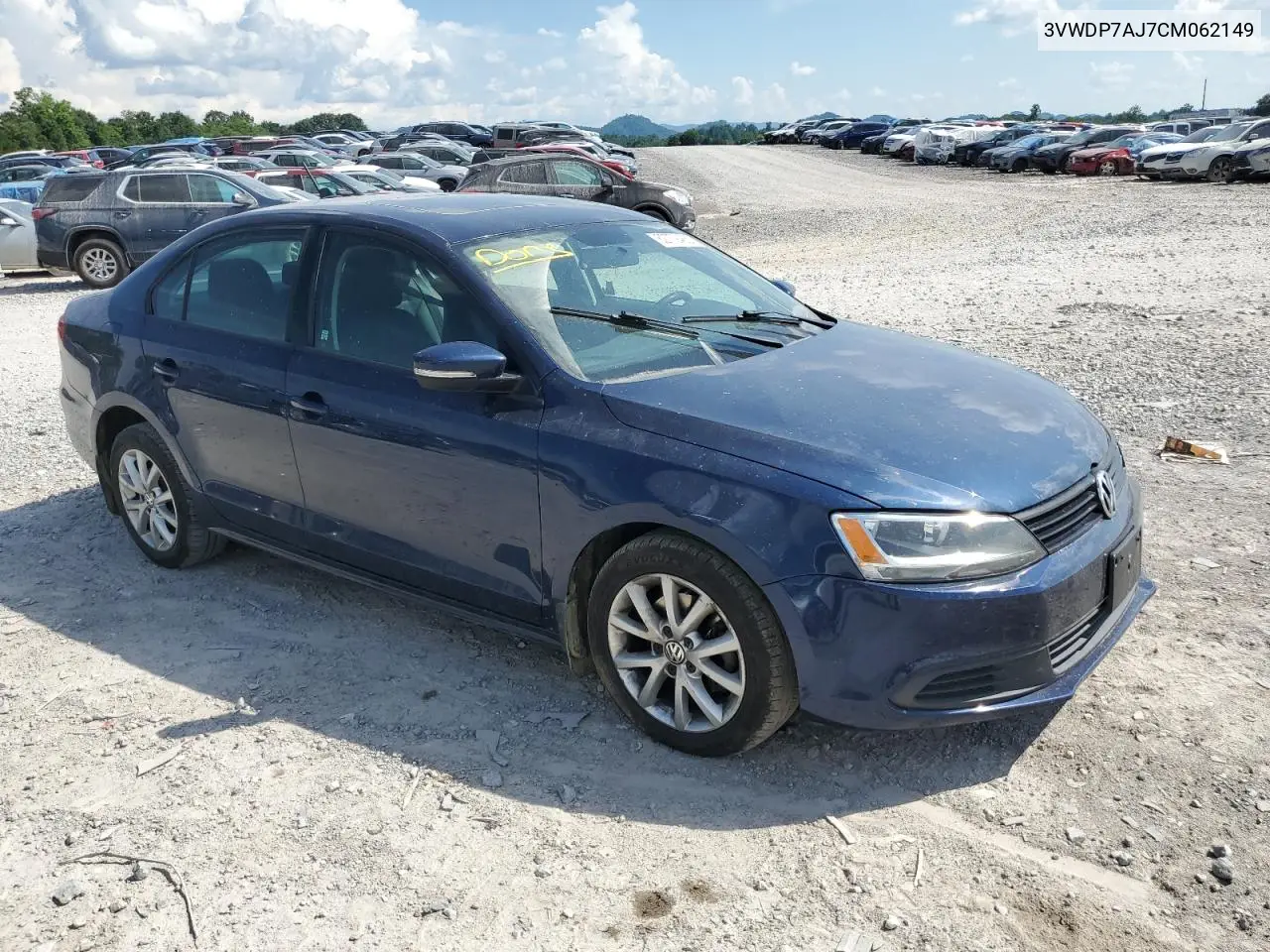 2012 Volkswagen Jetta Se VIN: 3VWDP7AJ7CM062149 Lot: 62779485