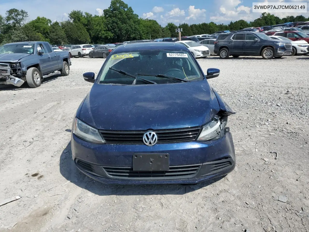 2012 Volkswagen Jetta Se VIN: 3VWDP7AJ7CM062149 Lot: 62779485