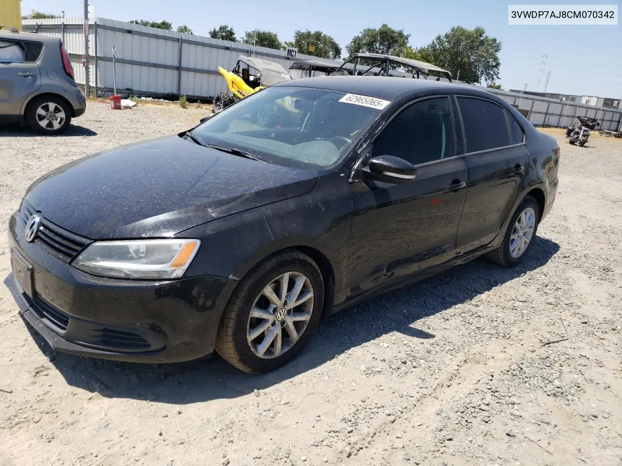 2012 Volkswagen Jetta Se VIN: 3VWDP7AJ8CM070342 Lot: 62965065