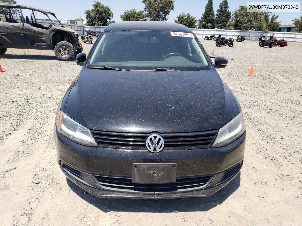 2012 Volkswagen Jetta Se VIN: 3VWDP7AJ8CM070342 Lot: 62965065