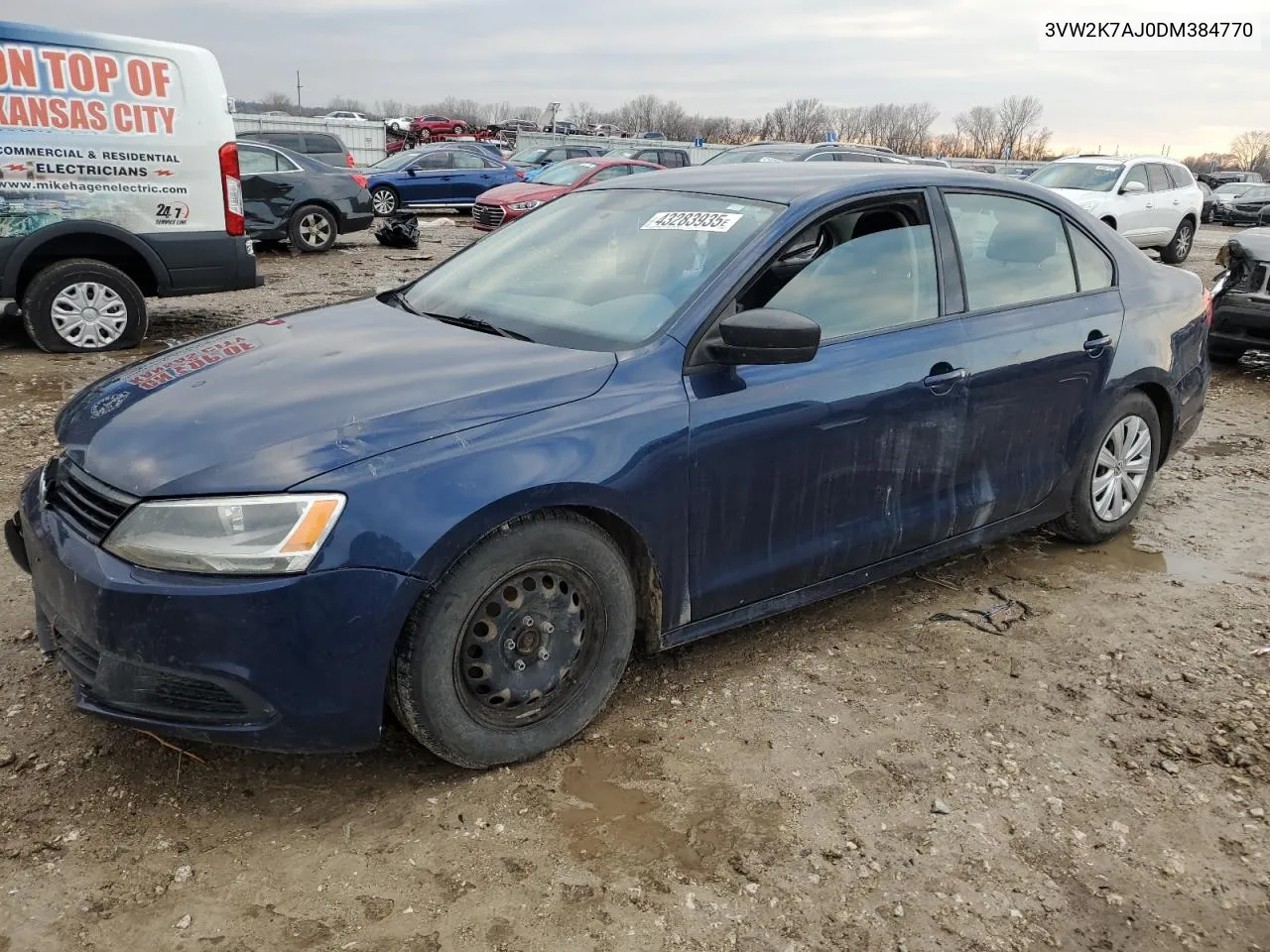2013 Volkswagen Jetta Base VIN: 3VW2K7AJ0DM384770 Lot: 43283935