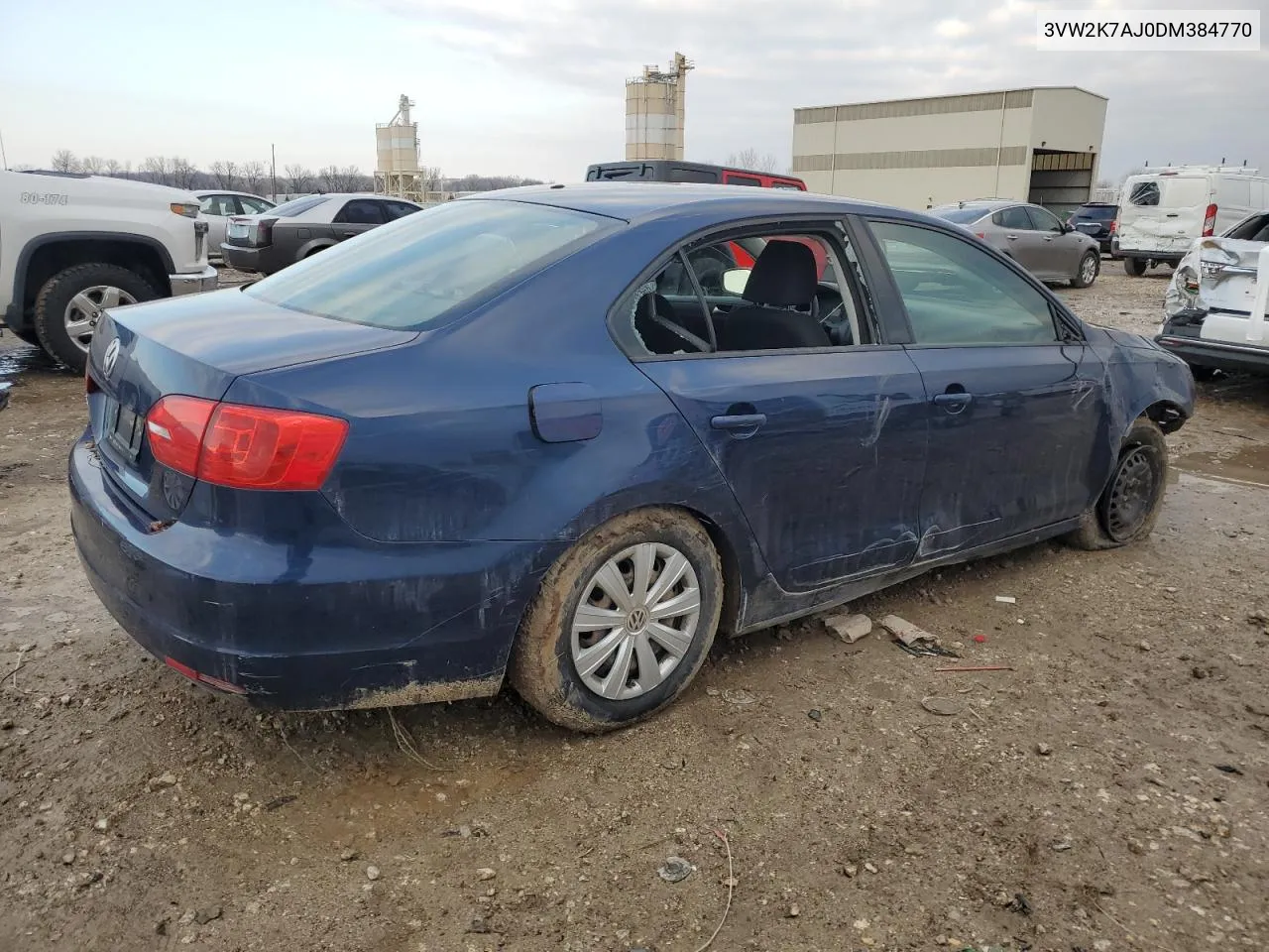 2013 Volkswagen Jetta Base VIN: 3VW2K7AJ0DM384770 Lot: 43283935