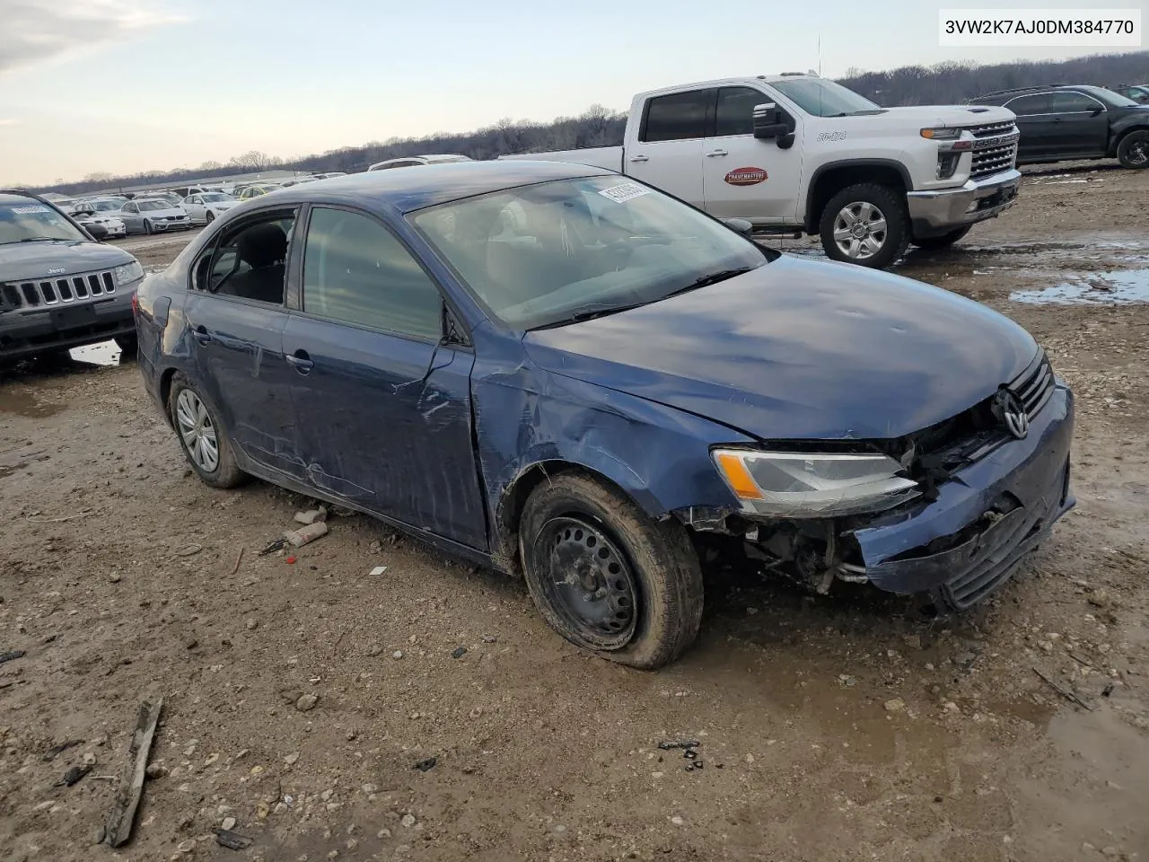 2013 Volkswagen Jetta Base VIN: 3VW2K7AJ0DM384770 Lot: 43283935