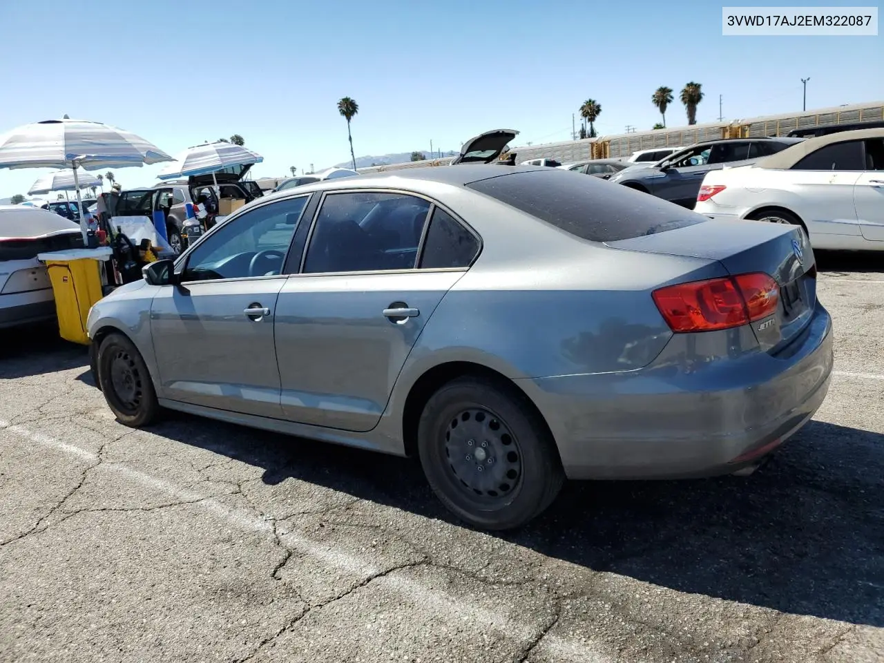 2014 Volkswagen Jetta Se VIN: 3VWD17AJ2EM322087 Lot: 62571155