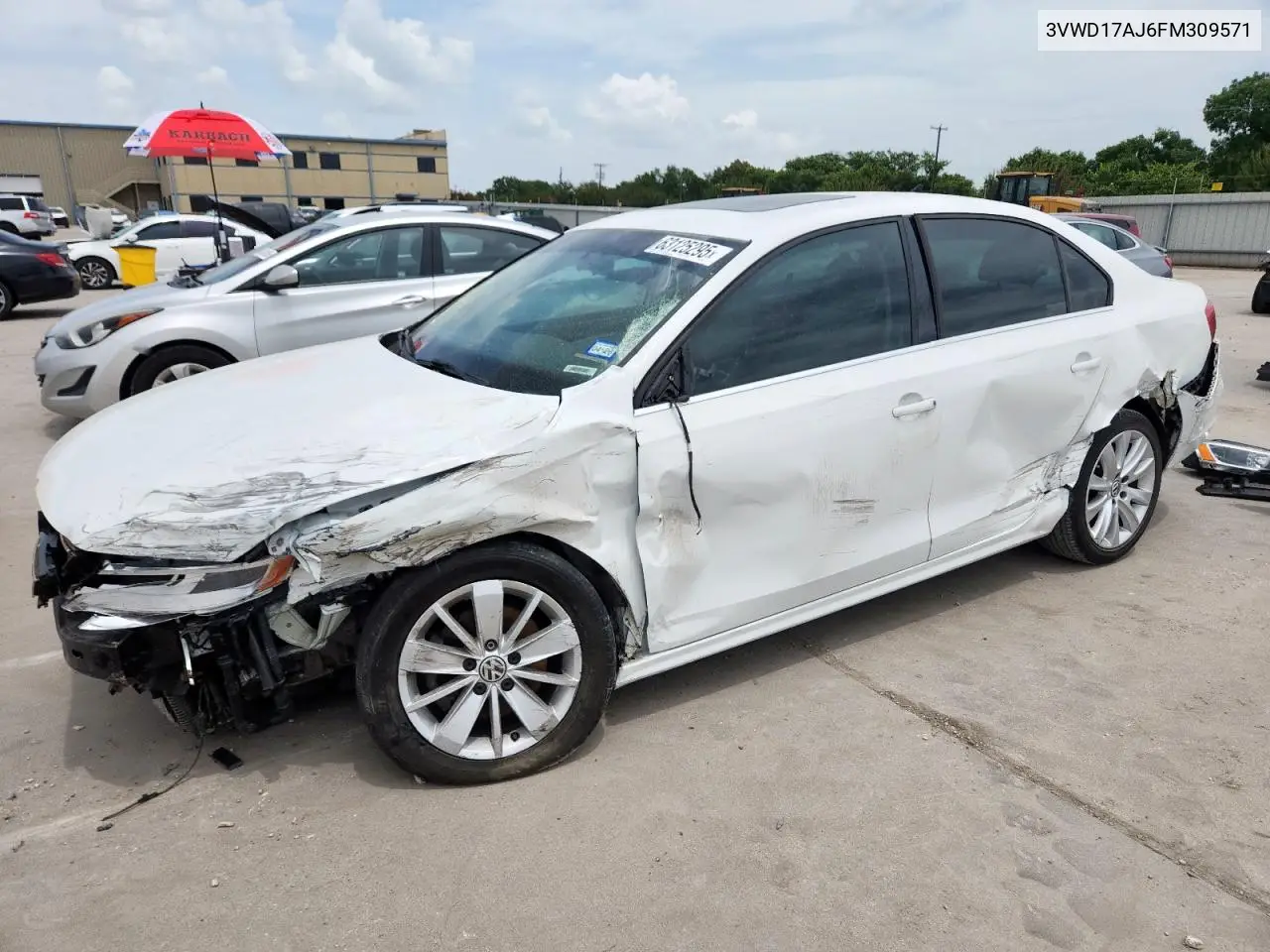 2015 Volkswagen Jetta Se VIN: 3VWD17AJ6FM309571 Lot: 63125295