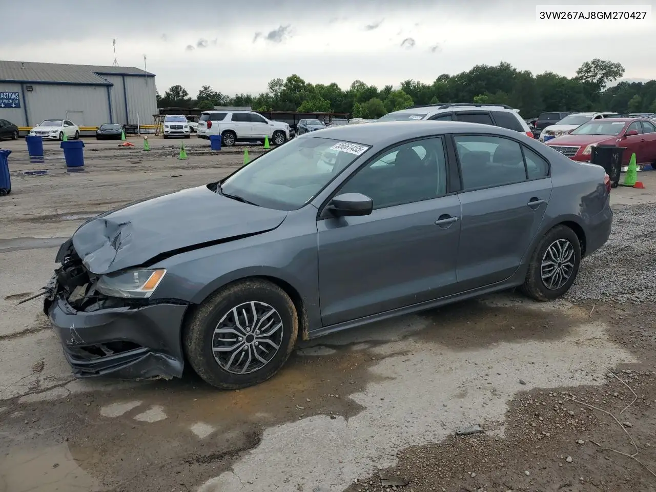 2016 Volkswagen Jetta S VIN: 3VW267AJ8GM270427 Lot: 55661455