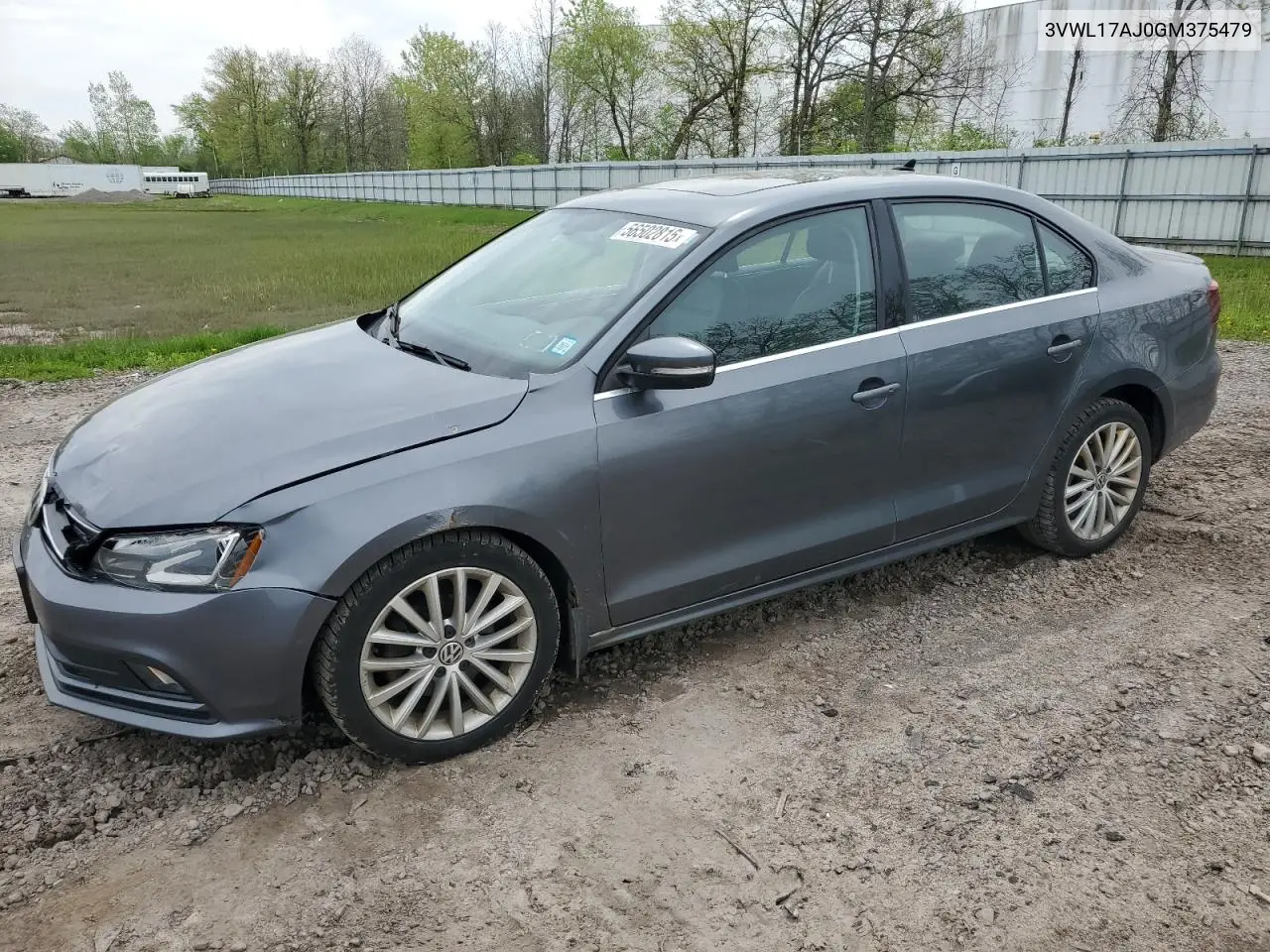 2016 Volkswagen Jetta Sel VIN: 3VWL17AJ0GM375479 Lot: 56502815