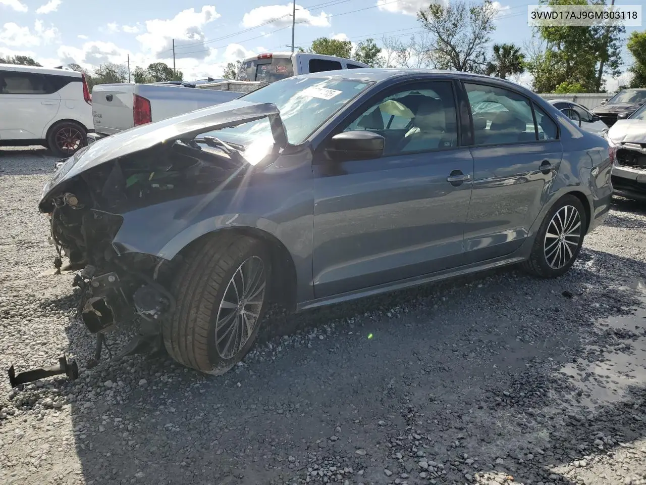 2016 Volkswagen Jetta Sport VIN: 3VWD17AJ9GM303118 Lot: 56718485