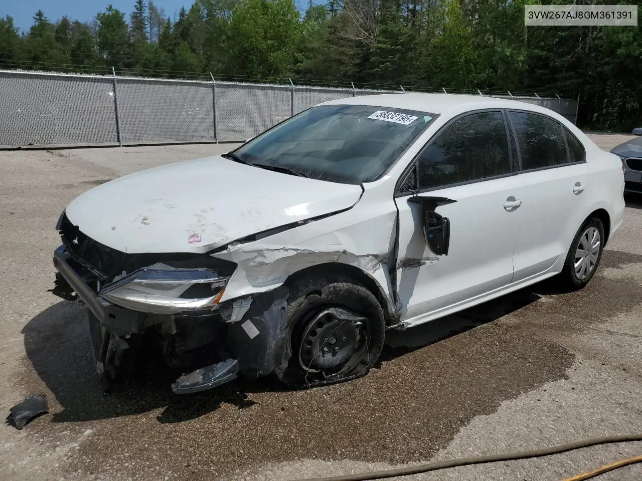 2016 Volkswagen Jetta S VIN: 3VW267AJ8GM361391 Lot: 58832195