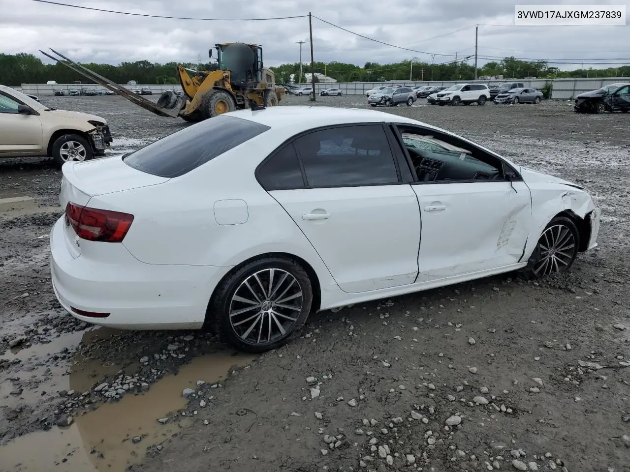 2016 Volkswagen Jetta Sport VIN: 3VWD17AJXGM237839 Lot: 59002305
