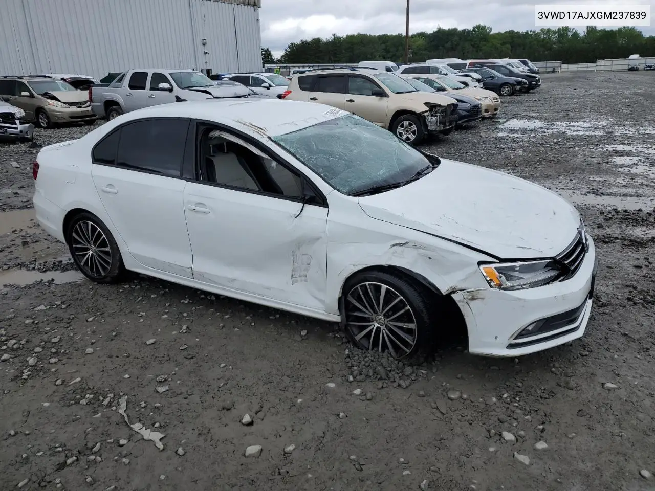 2016 Volkswagen Jetta Sport VIN: 3VWD17AJXGM237839 Lot: 59002305