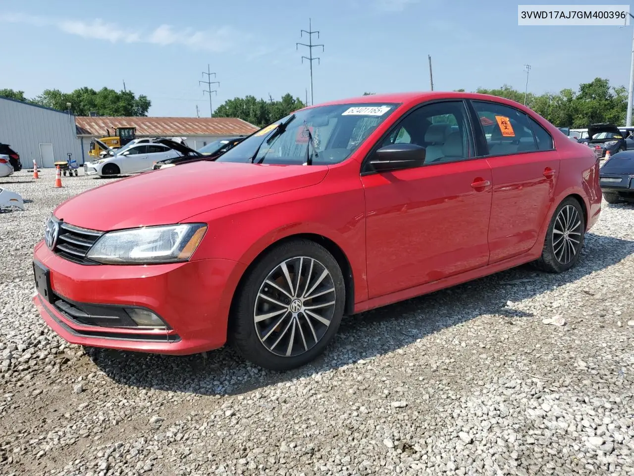 2016 Volkswagen Jetta Sport VIN: 3VWD17AJ7GM400396 Lot: 62401165