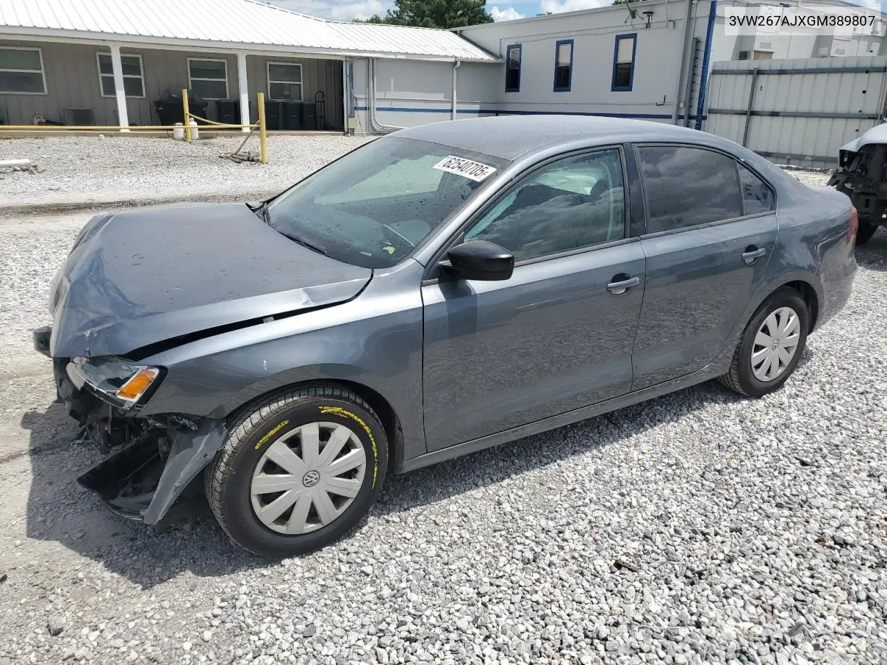 2016 Volkswagen Jetta S VIN: 3VW267AJXGM389807 Lot: 62540705