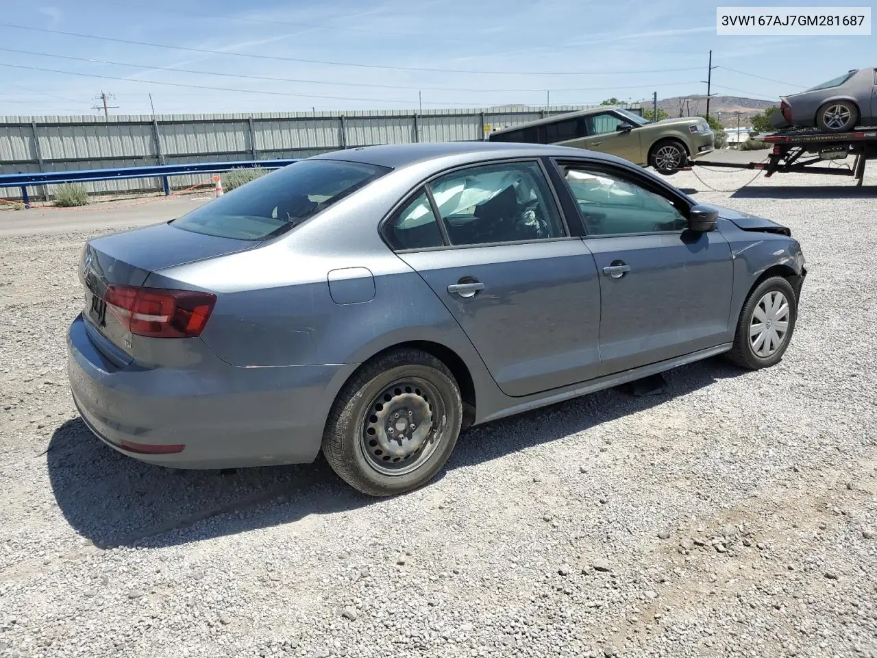2016 Volkswagen Jetta S VIN: 3VW167AJ7GM281687 Lot: 62594065