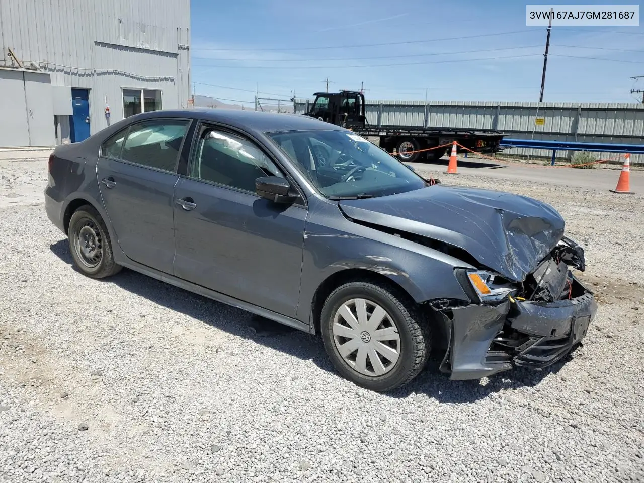 2016 Volkswagen Jetta S VIN: 3VW167AJ7GM281687 Lot: 62594065