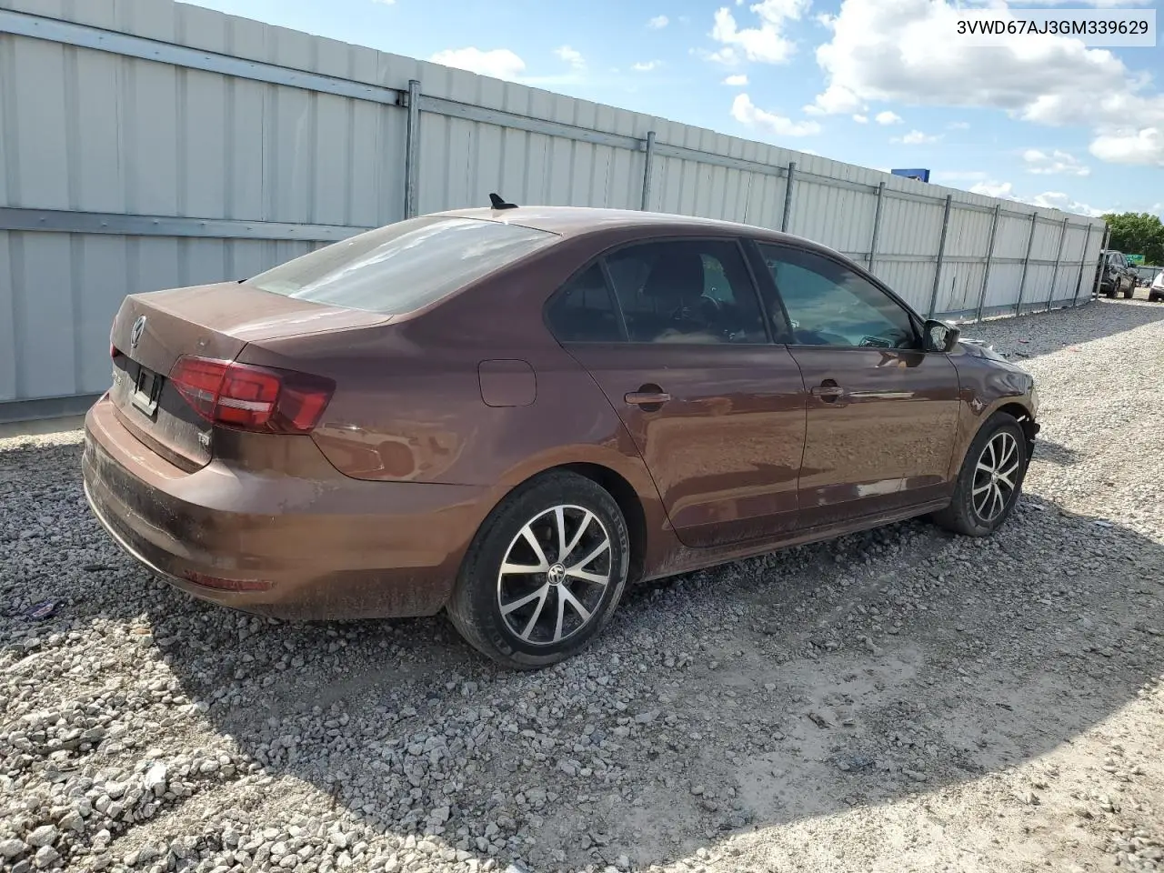 2016 Volkswagen Jetta Se VIN: 3VWD67AJ3GM339629 Lot: 62860845
