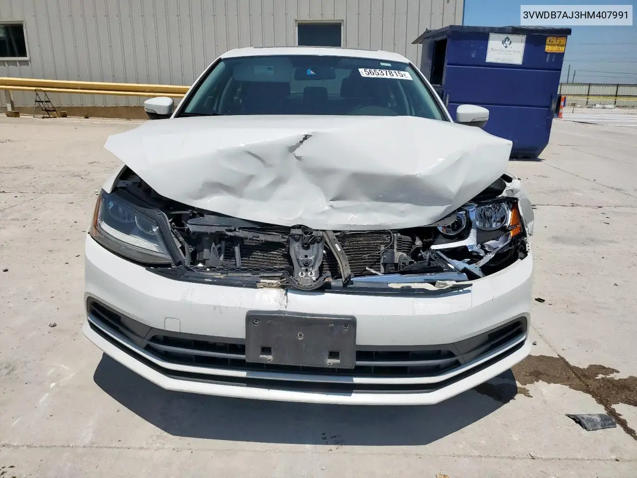 2017 Volkswagen Jetta Se VIN: 3VWDB7AJ3HM407991 Lot: 56537815