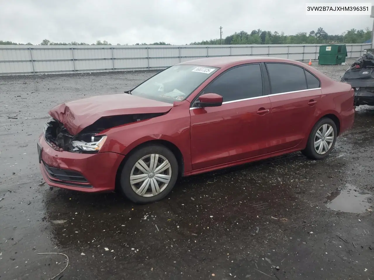 2017 Volkswagen Jetta S VIN: 3VW2B7AJXHM396351 Lot: 56837325