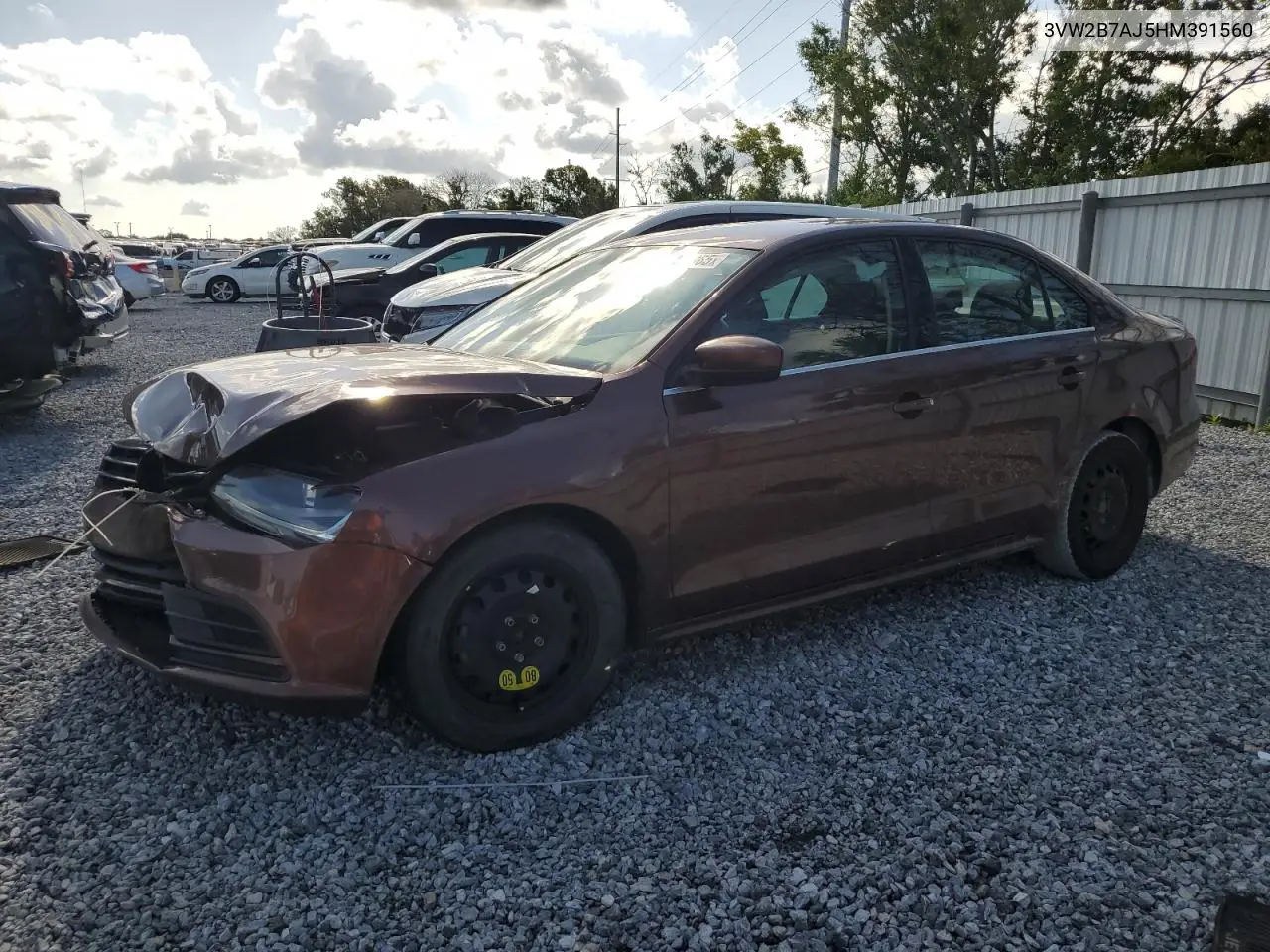 2017 Volkswagen Jetta S VIN: 3VW2B7AJ5HM391560 Lot: 57025065