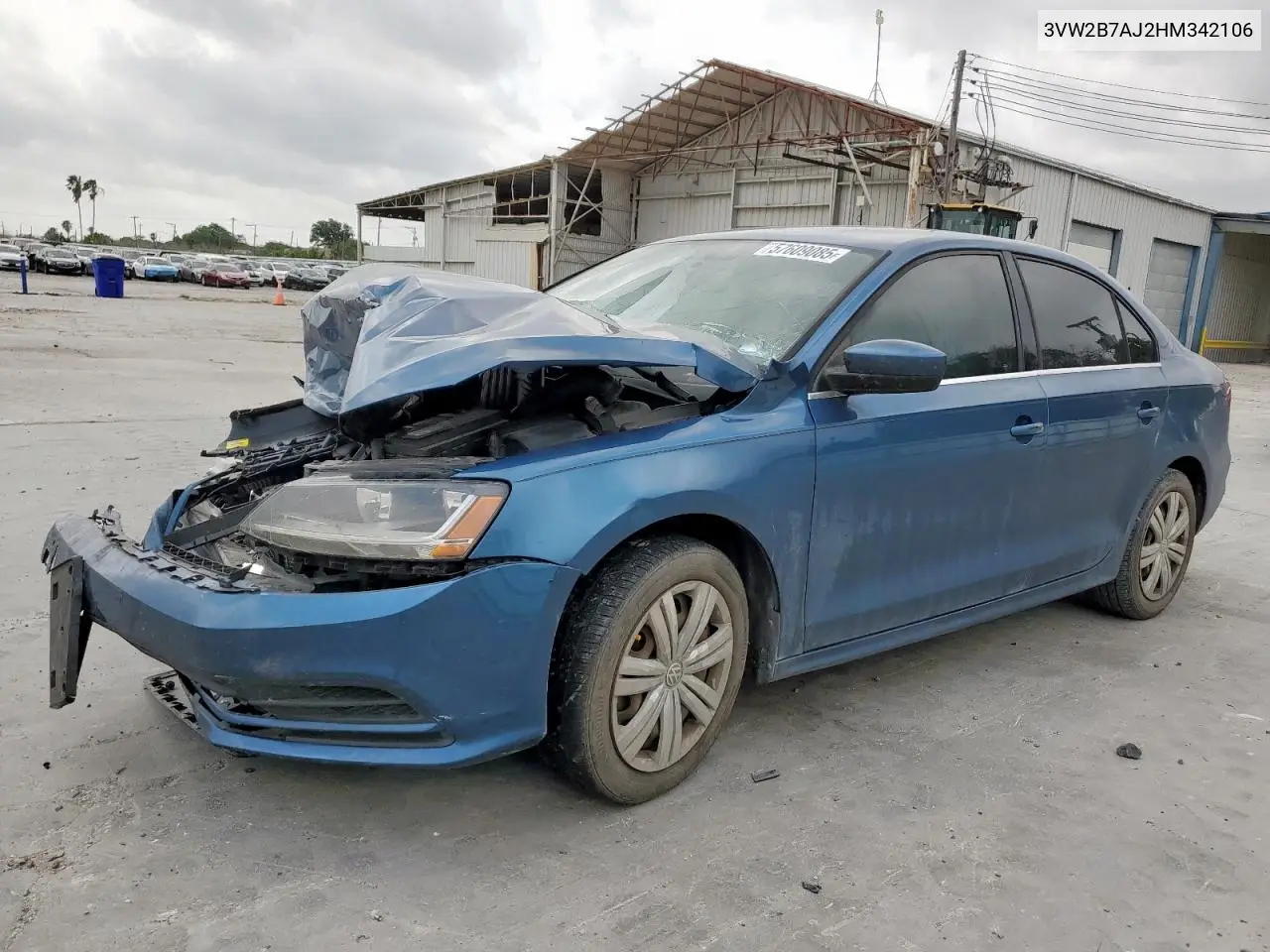 2017 Volkswagen Jetta S VIN: 3VW2B7AJ2HM342106 Lot: 57609085