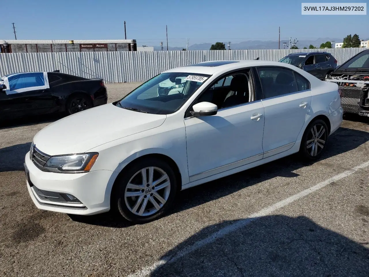 2017 Volkswagen Jetta Sel VIN: 3VWL17AJ3HM297202 Lot: 57959785