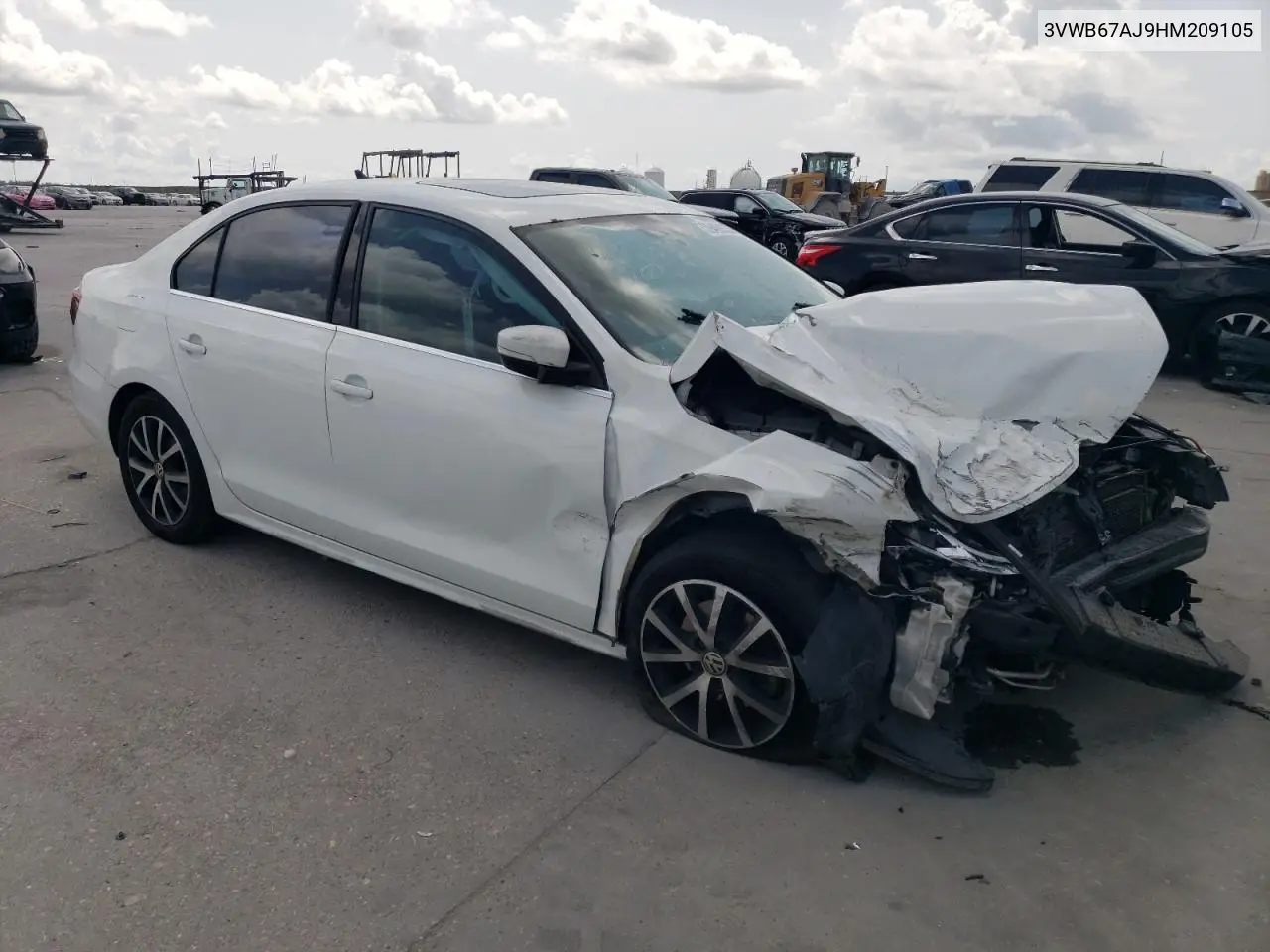 2017 Volkswagen Jetta Se VIN: 3VWB67AJ9HM209105 Lot: 59489635