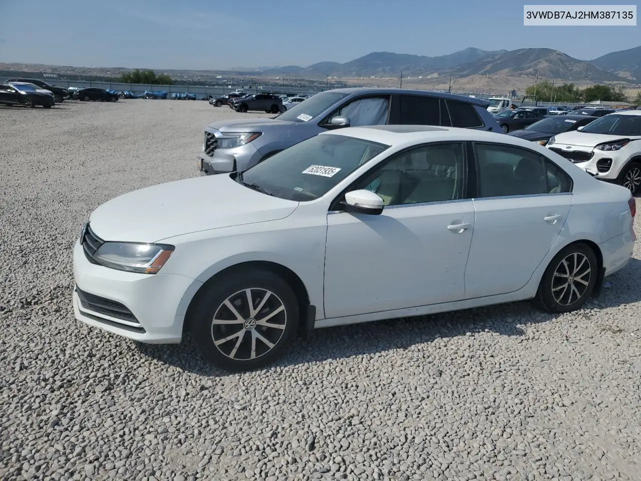 2017 Volkswagen Jetta Se VIN: 3VWDB7AJ2HM387135 Lot: 62031935