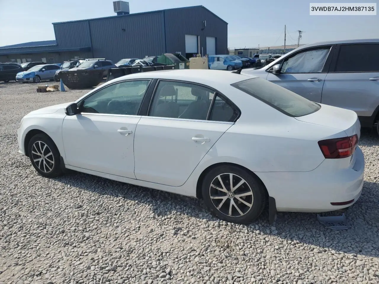 2017 Volkswagen Jetta Se VIN: 3VWDB7AJ2HM387135 Lot: 62031935