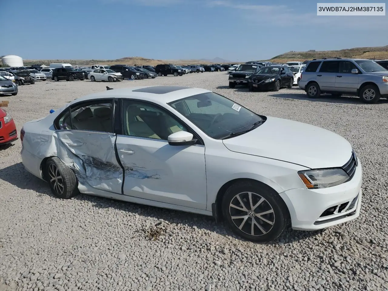 2017 Volkswagen Jetta Se VIN: 3VWDB7AJ2HM387135 Lot: 62031935