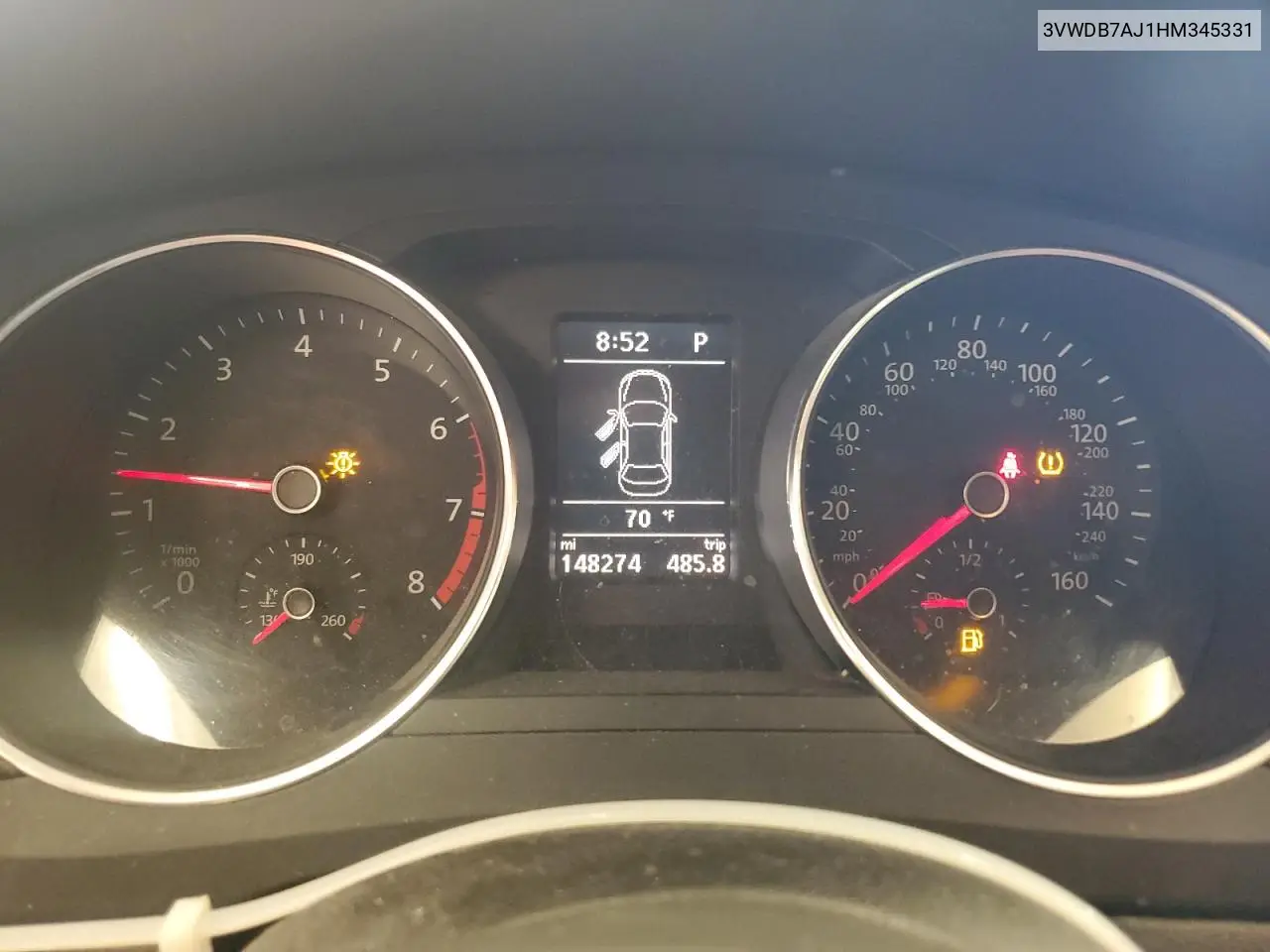 2017 Volkswagen Jetta Se VIN: 3VWDB7AJ1HM345331 Lot: 62070065