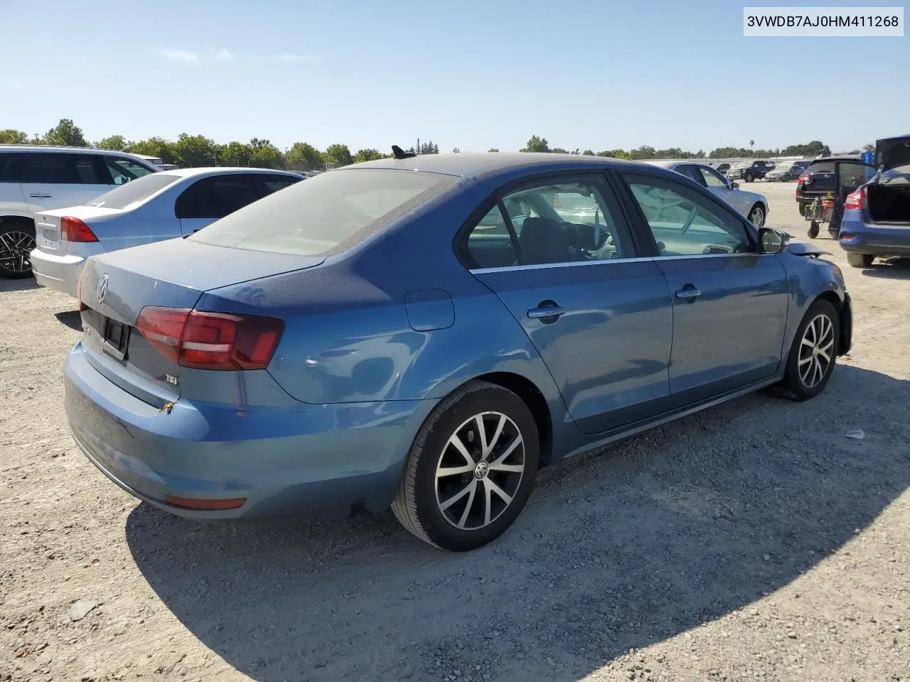 2017 Volkswagen Jetta Se VIN: 3VWDB7AJ0HM411268 Lot: 62769425
