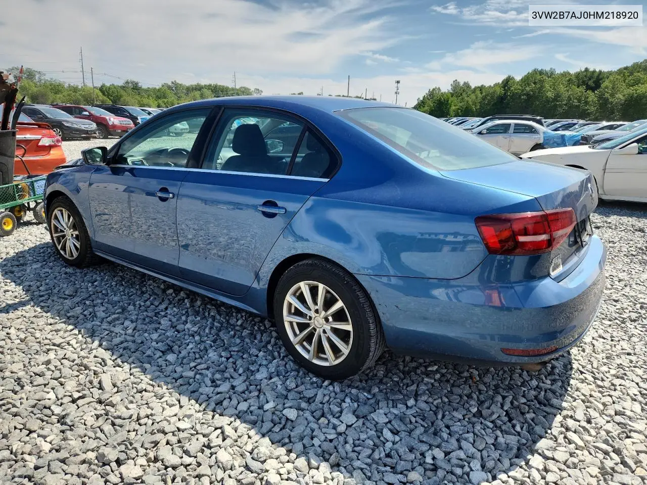 2017 Volkswagen Jetta S VIN: 3VW2B7AJ0HM218920 Lot: 63067225