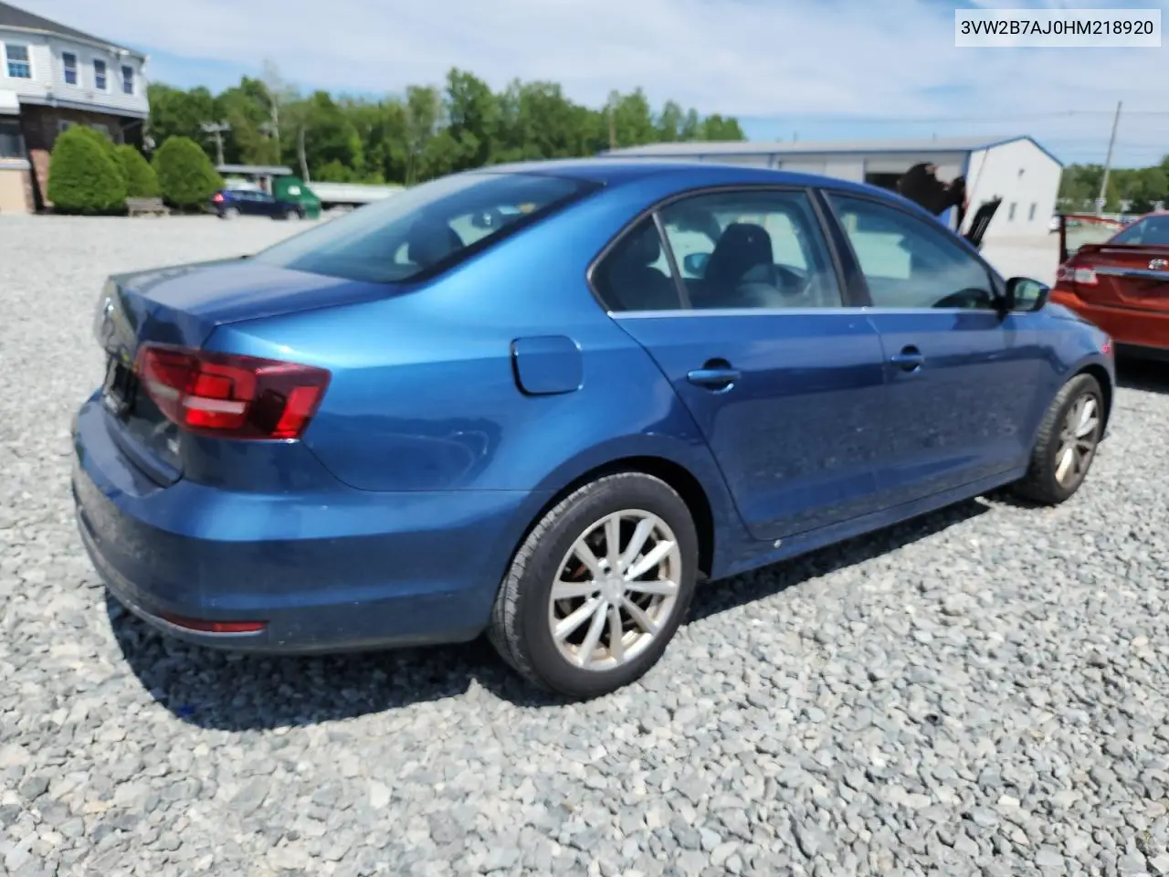 2017 Volkswagen Jetta S VIN: 3VW2B7AJ0HM218920 Lot: 63067225