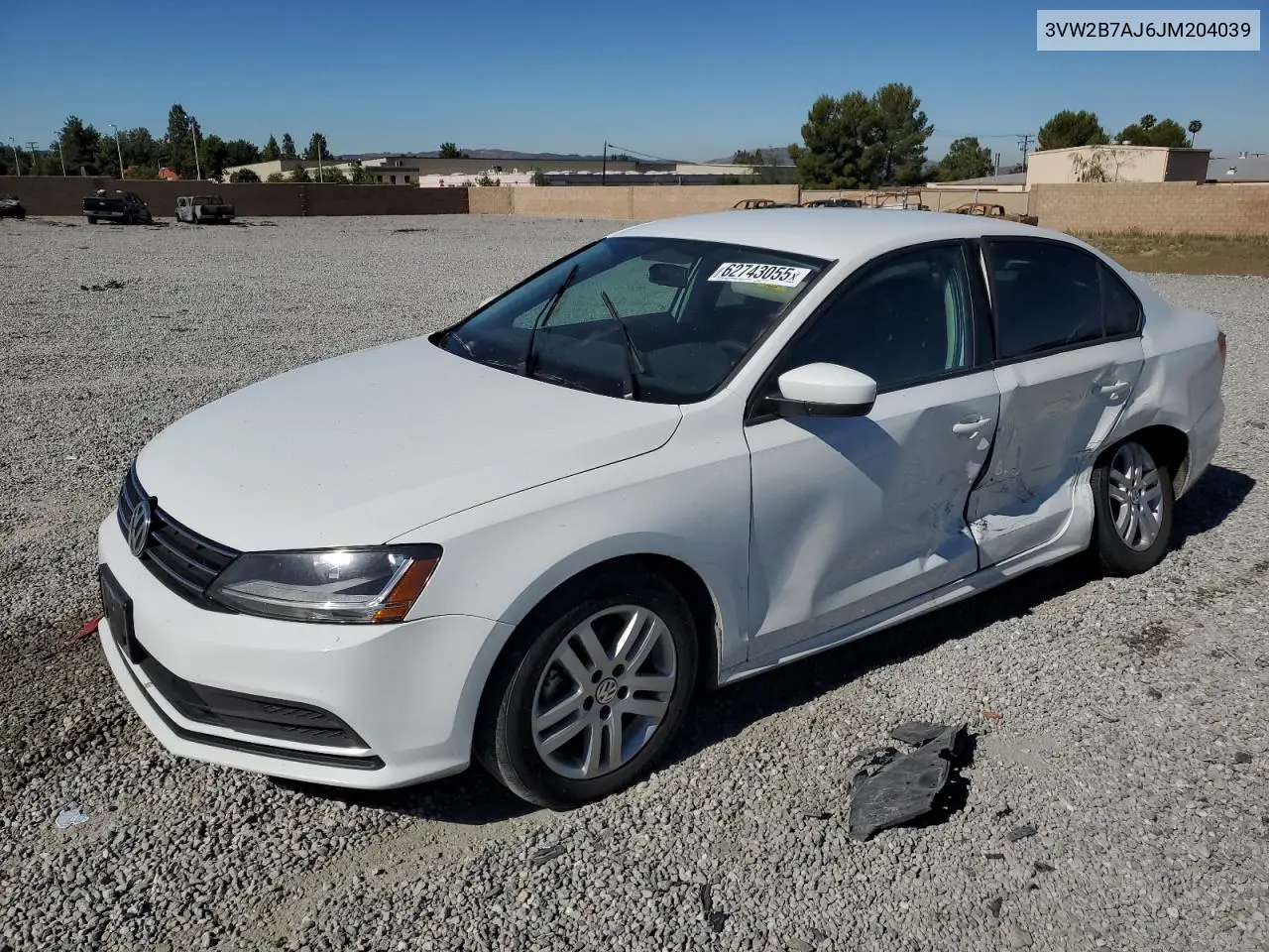 2018 Volkswagen Jetta S VIN: 3VW2B7AJ6JM204039 Lot: 62743055