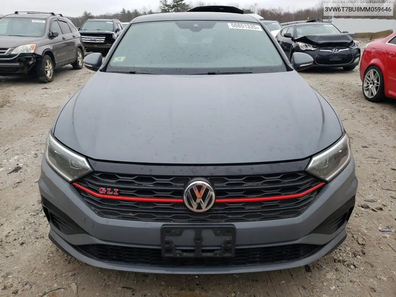 2021 Volkswagen Jetta Gli VIN: 3VW6T7BU8MM059646 Lot: 50851335