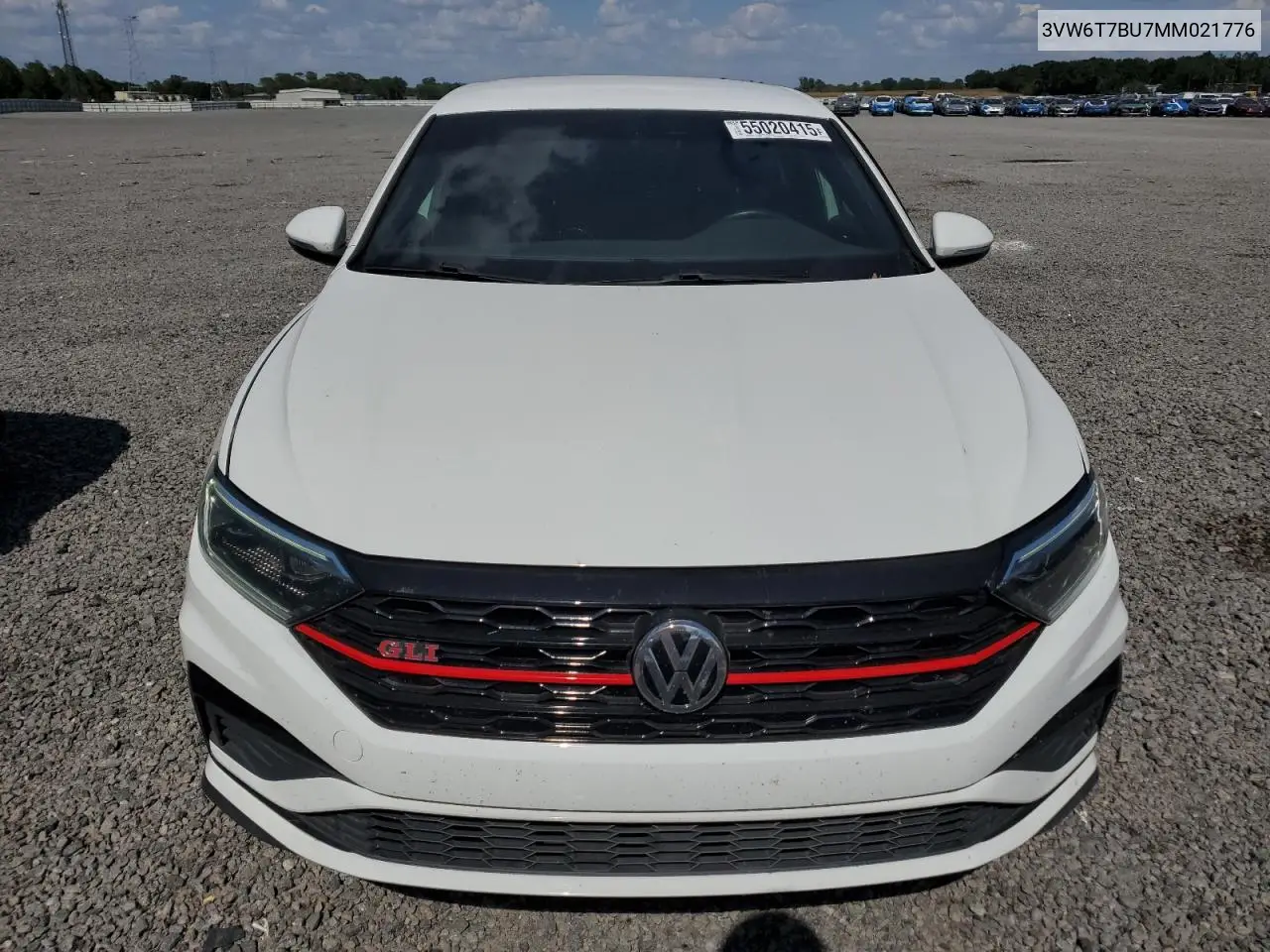 2021 Volkswagen Jetta Gli VIN: 3VW6T7BU7MM021776 Lot: 55020415