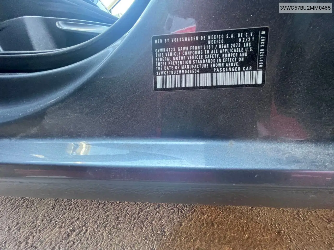 2021 Volkswagen Jetta S VIN: 3VWC57BU2MM0465 Lot: 57186455