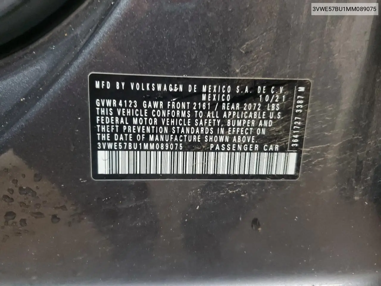 2021 Volkswagen Jetta Sel VIN: 3VWE57BU1MM089075 Lot: 61463625