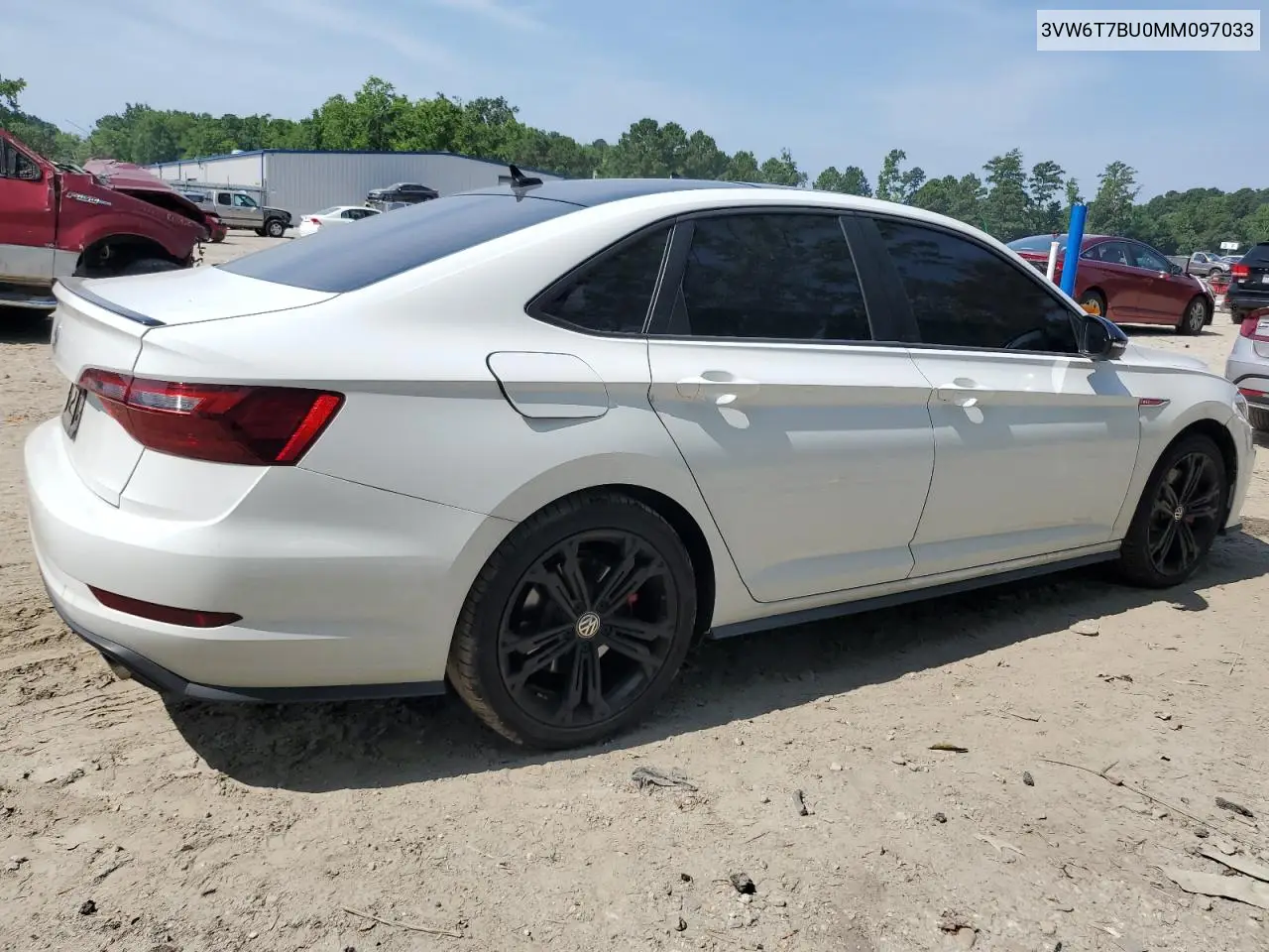 2021 Volkswagen Jetta Gli VIN: 3VW6T7BU0MM097033 Lot: 62339375