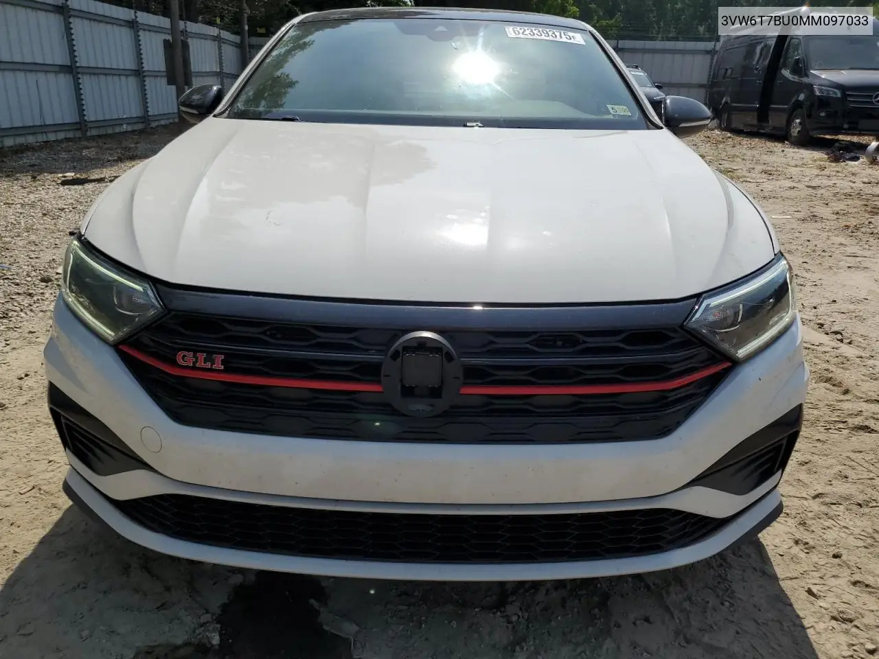 2021 Volkswagen Jetta Gli VIN: 3VW6T7BU0MM097033 Lot: 62339375