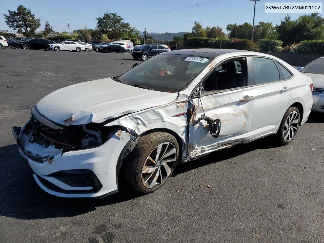 2021 Volkswagen Jetta Gli VIN: 3VW6T7BU2MM021202 Lot: 62583115