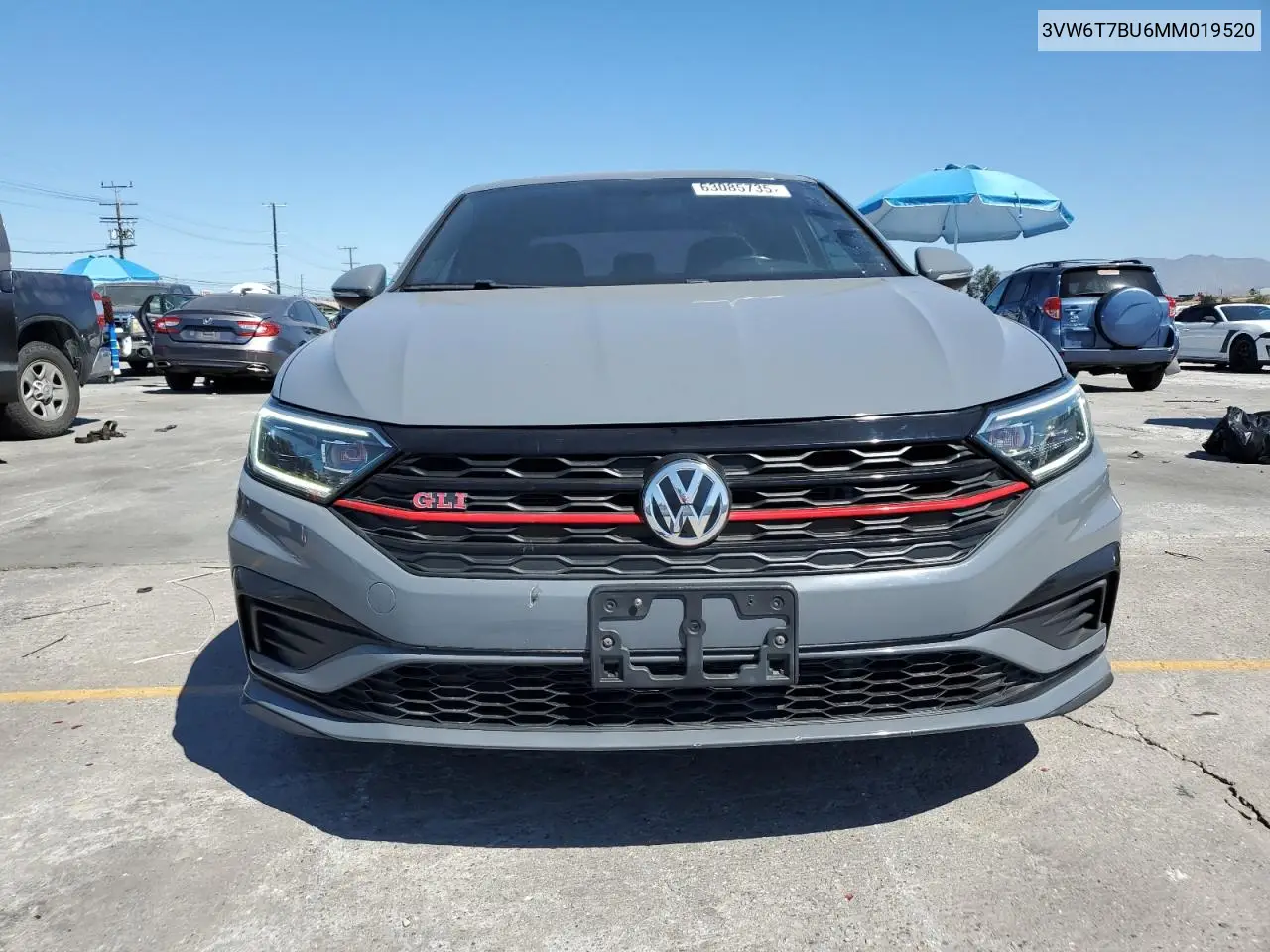 2021 Volkswagen Jetta Gli VIN: 3VW6T7BU6MM019520 Lot: 63085735