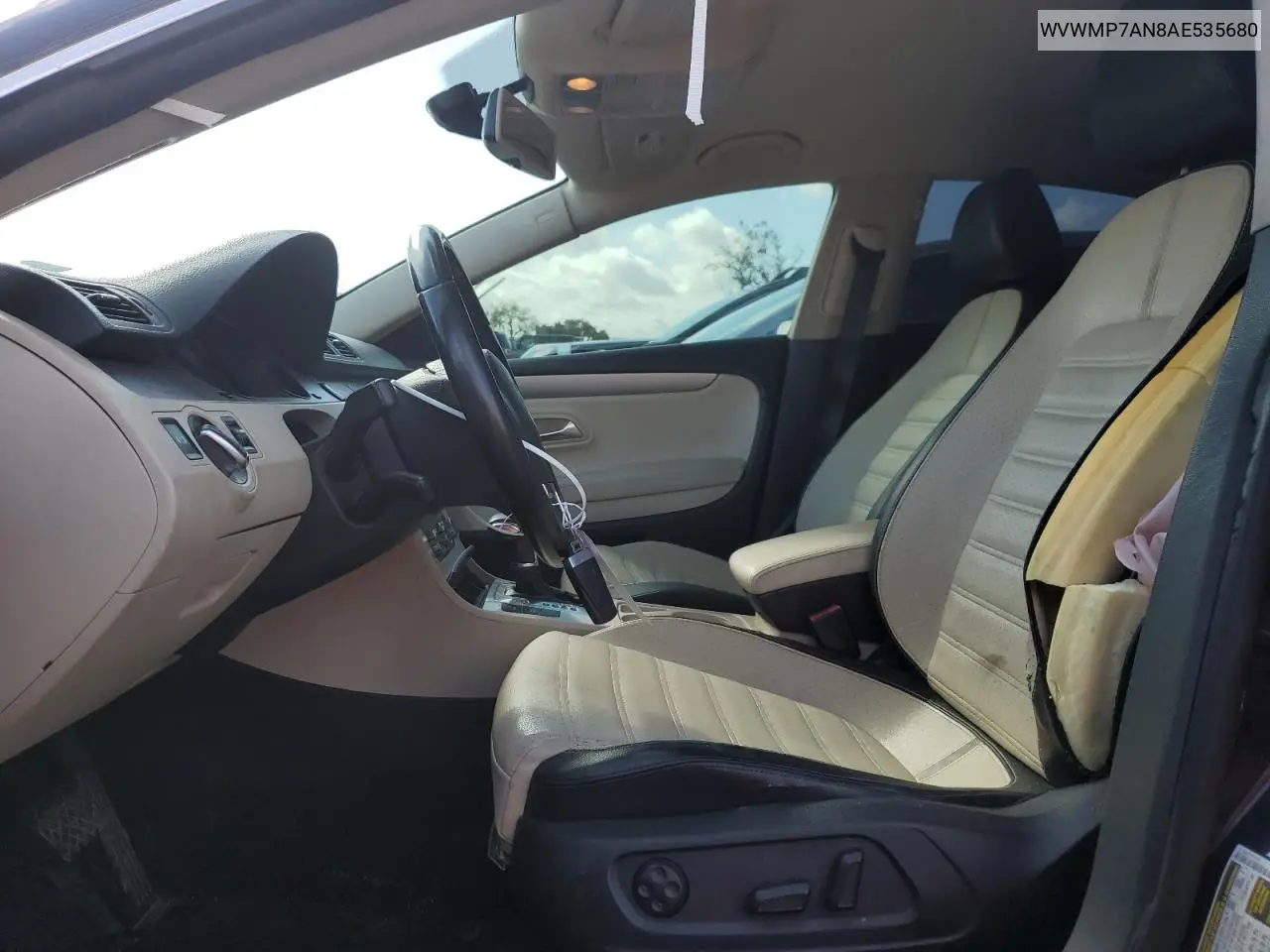 2010 Volkswagen Cc Sport VIN: WVWMP7AN8AE535680 Lot: 50032585