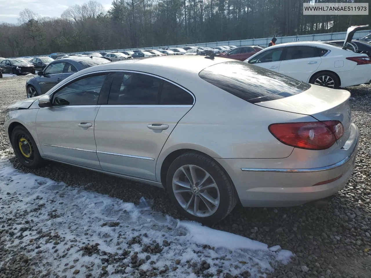 2010 Volkswagen Cc Luxury VIN: WVWHL7AN6AE511973 Lot: 85543384