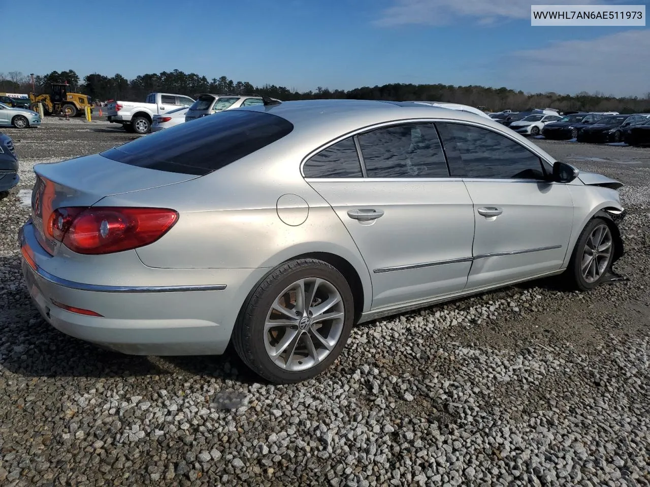 2010 Volkswagen Cc Luxury VIN: WVWHL7AN6AE511973 Lot: 85543384