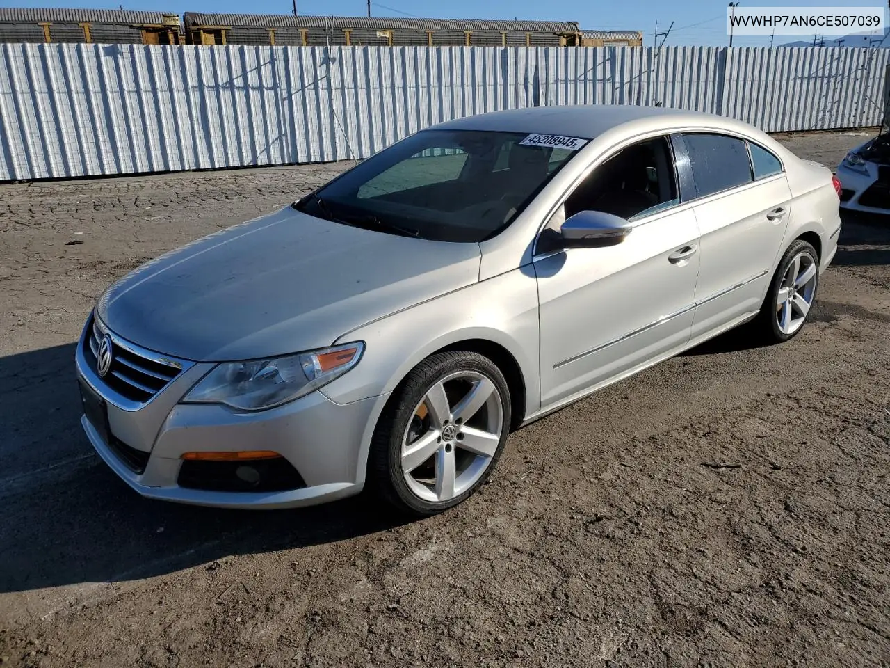 2012 Volkswagen Cc Luxury VIN: WVWHP7AN6CE507039 Lot: 45208945