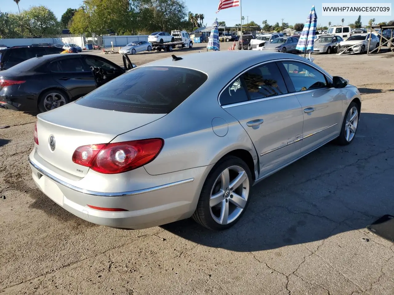 2012 Volkswagen Cc Luxury VIN: WVWHP7AN6CE507039 Lot: 45208945