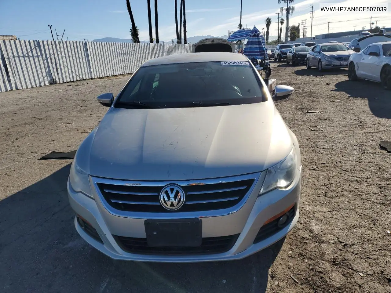 2012 Volkswagen Cc Luxury VIN: WVWHP7AN6CE507039 Lot: 45208945