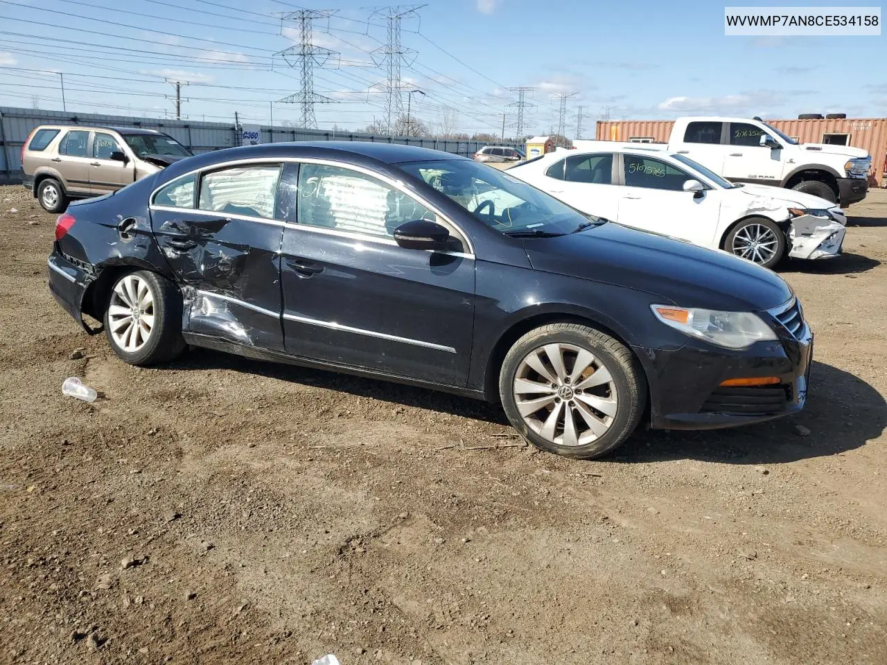 2012 Volkswagen Cc Sport VIN: WVWMP7AN8CE534158 Lot: 50818975