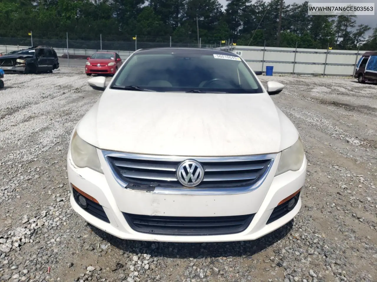 2012 Volkswagen Cc Luxury VIN: WVWHN7AN6CE503563 Lot: 56010645